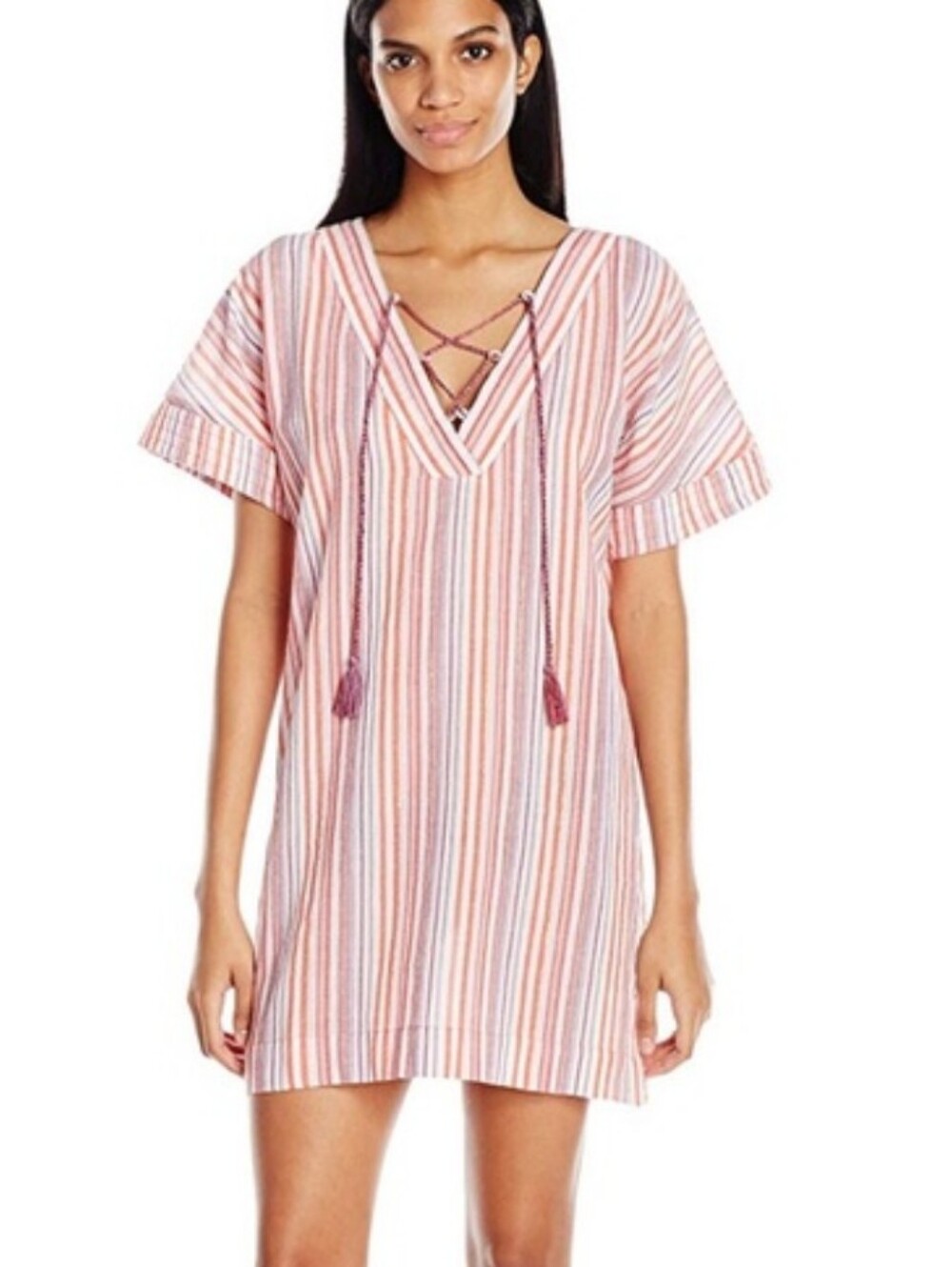 Lucky Brand Striped Cotton Mini Dress‎